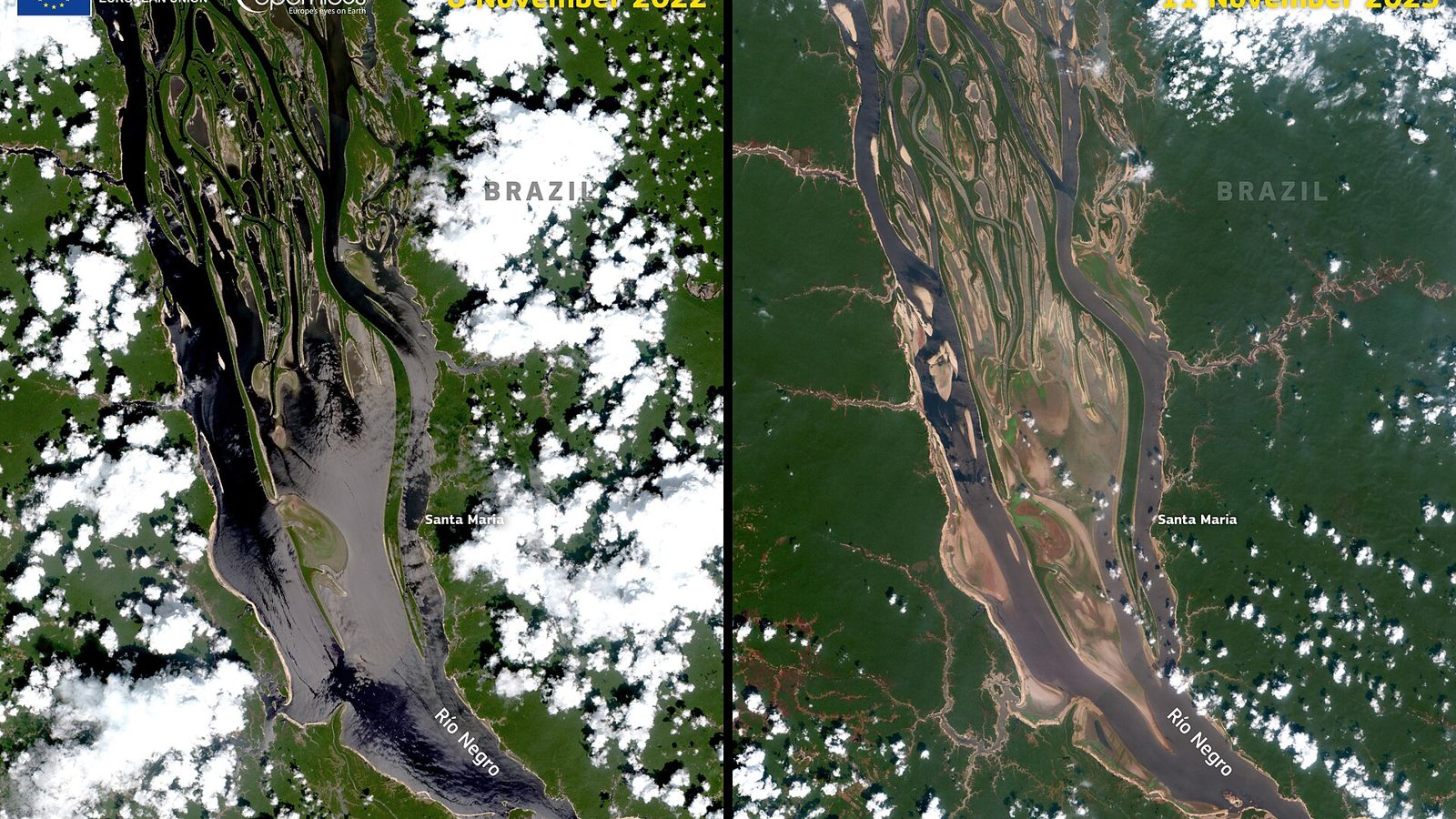 Rio Negro fica quase 4 metros abaixo do nível do ano passado e Amazonas soma 34 municípios em crise hídrica